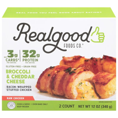 Realgood Chicken Bacon Wrapped Broccoli & Cheddar - 12 OZ - Image 2