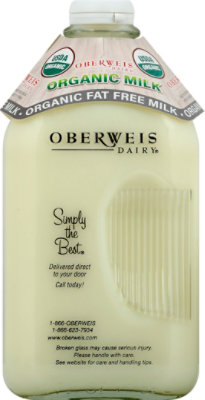 Oberweis Organic Fat Free Milk - 64 FZ - Image 2