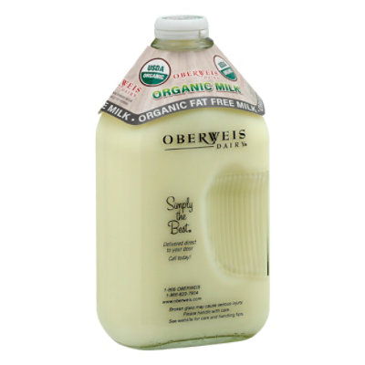 Oberweis Organic Fat Free Milk - 64 FZ - Image 1