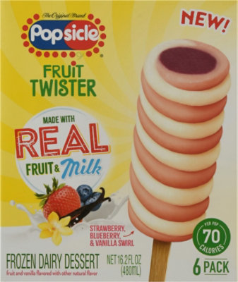 Popsicle Fruit Twister Ice Pops with Dairy Strawberry Blueberry Vanilla - 16.2 Oz - Image 2
