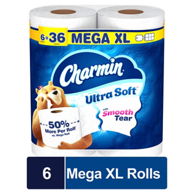 Charmin Ultra Soft 396 Sheets Per Super Mega Roll Toilet Paper - 6 Roll