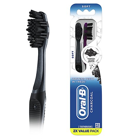 Oral B Charcoal Manual Toothbrush Soft - 2 CT