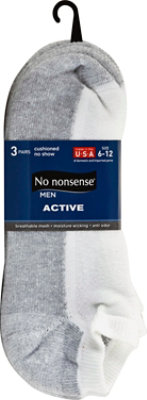 Nn Mens Cushion No Show 6-12 Wht - 3 PR - Image 2