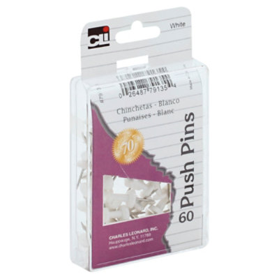 Push Pins White - 60 CT