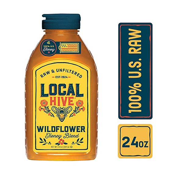 Local Hive Honey Raw & Unfiltered Authentic Wildflower - 24 Oz