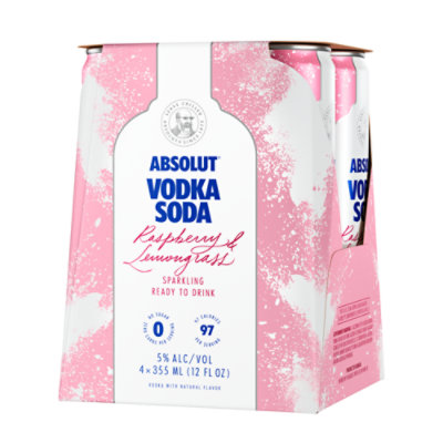 Absolut Raspberry & Soda Cans - 4-12 FZ - Image 1