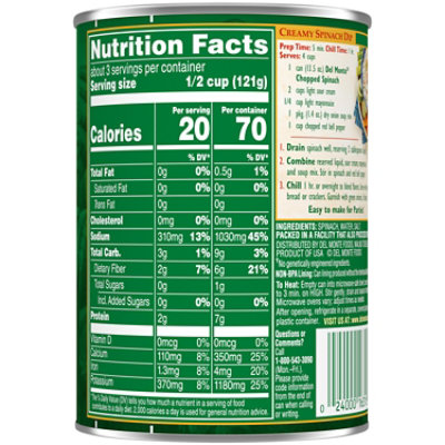 Del Monte Chopped Spinach - 13.5 OZ - Image 3