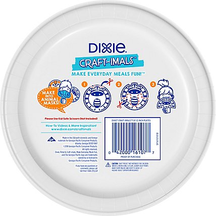 Dixie Craft Imals 9 Inch Paper Plates For Kids Crafts 220 Count - 44 CT - Image 4