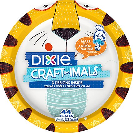 Dixie Craft Imals 9 Inch Paper Plates For Kids Crafts 220 Count - 44 CT - Image 2