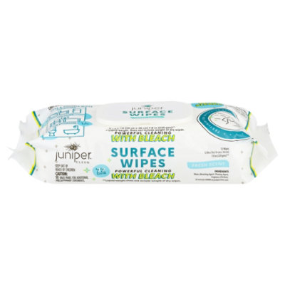 Juniper Surface Disf Wipes W Bleach 72 CT Randalls