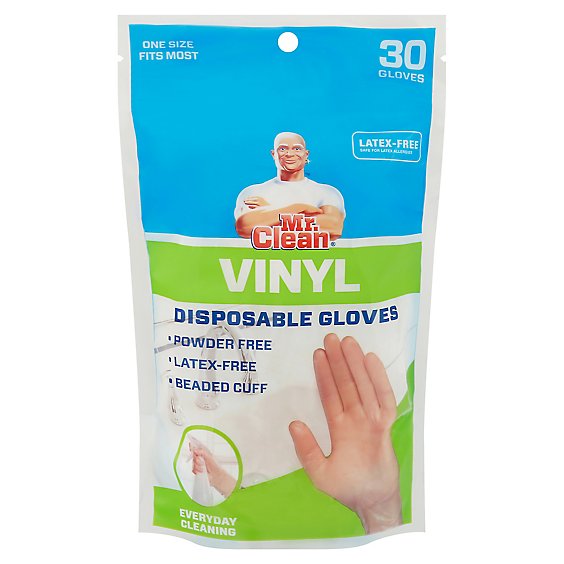 Mr Clean Disposable Vinyl Glove All - 30 CT