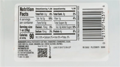 Primo Taglio Goat Cheese Crnbry Cinnamon - 4 OZ - Image 5