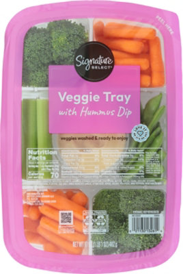 Signature Farms Hummus Veggie Tray W/dip - 17 OZ