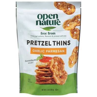 Open Nature Pretzel Thins Garlic Parmesan - 7.2 OZ - Image 1