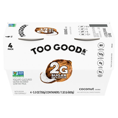 Two Good Coconut Low Fat Lower Sugar Greek Yogurt - 4-5.3 Oz