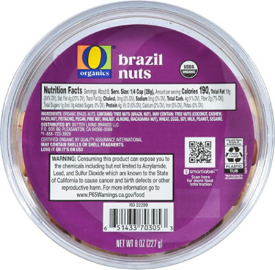 Brazil Nuts Organic - 8 OZ