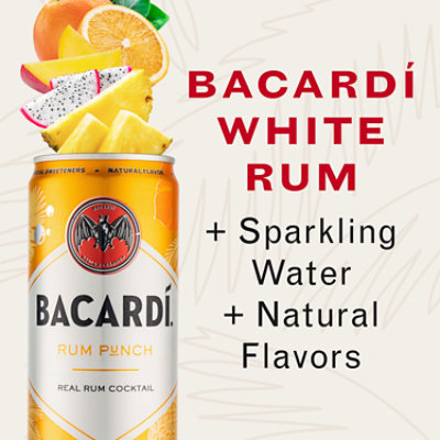 Bacardi Rum Punch  Gluten Free Ready to Drink Real Rum Cocktail Slim Multipack - 4-355 Ml - Image 3