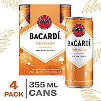 Bacardi Rum Punch  Gluten Free Ready to Drink Real Rum Cocktail Slim Can - 4-355 Ml - Image 1