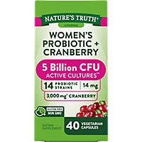 Nature's Truth 5 Billion Active Cultures Womens Probiotic Plus Cranberry - 40 Count - Image 1