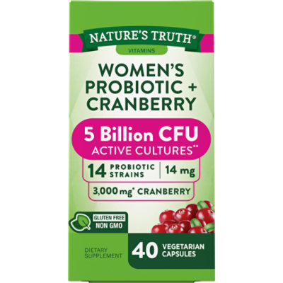 Natures Truth 5 Billion Active Cultures Womens Probiotic Plus Cranberry 40 Count Albertsons 1599