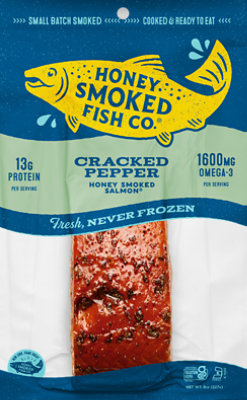 Salmon Cracked Pepper Honey Smoked 8oz - 8 OZ