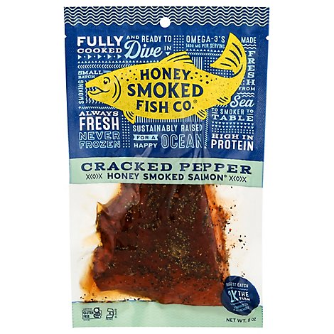 Salmon Cracked Pepper Honey Smoked 8oz - 8 OZ