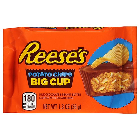 Reeses Milk Chocolate Peanut Butter Big Cup Stuffed With Potato Chips Stand - EA