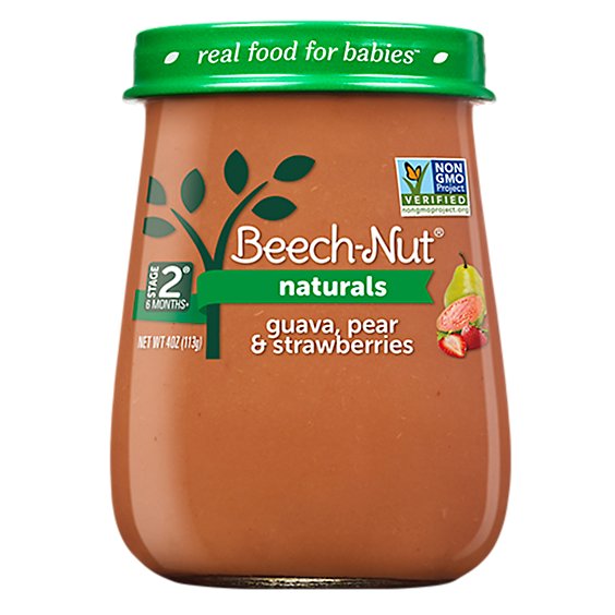 Beech-Nut Naturals Stage 2 Guava Pear & Strawberries Baby Food - 4 Oz