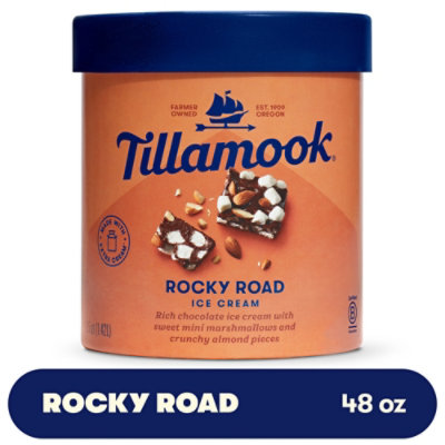 Tillamook Rocky Road Ice Cream - 48 Oz - Image 1