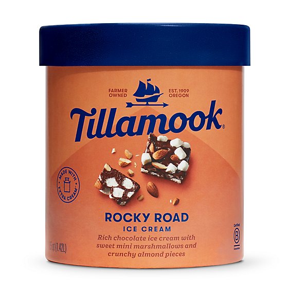 Tillamook Rocky Road Ice Cream - 48 Oz