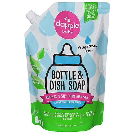 Dapple Bottle & Dish Soap Refill Pack Fragrance-free - 34 FZ