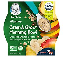 Gerber Tropical Fruits Grain & Grow Morning Bowl Organic - 4.5 OZ