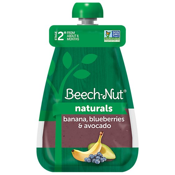 Beech-Nut Naturals Stage 2 Banana Blueberries & Avocado Baby Food - 3.5 Oz