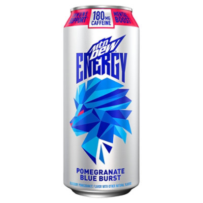 Mtn Dew Rise Energy Drink Pomegranate Blue Burst - 16 FZ - Image 2