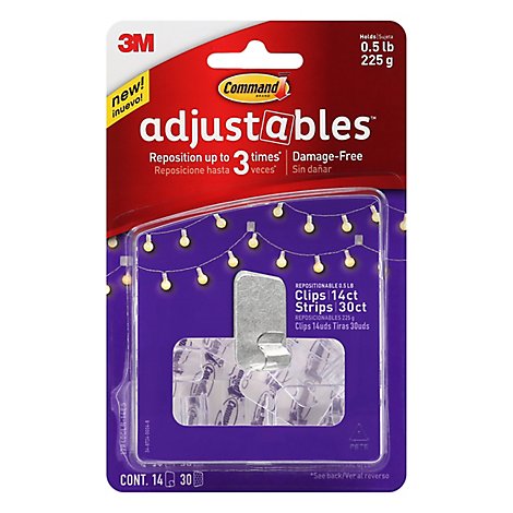 3m Command Adjustables Clips - 14 CT