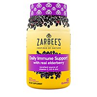 Zarbee's Daily Immune Support With Real Elderberry Gummies - 60 Count - Image 1
