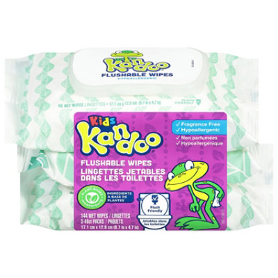 Kids Kandoo® Flushable Sensitive Cleansing Wipes Refill Packs, 4