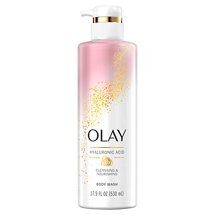 Olay Cleansing & Nourishing Body Wash with Vitamin B3 and Hyaluronic Acid - 17.9 Fl. Oz. - Image 1