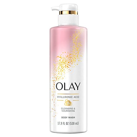 Olay Cleansing & Nourishing Body Wash with Vitamin B3 and Hyaluronic Acid - 17.9 Fl. Oz.