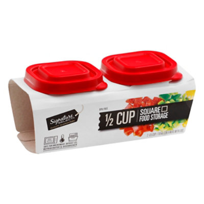 Signature SELECT Food Storage Square Half Cup - 2 CT