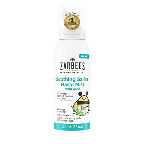  Zarbees Naturals Nasal Mist Soothing Saline With Aloe - 3 Fl. Oz. 