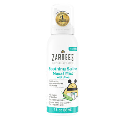 Zarbee's Naturals Soothing Saline Nasal Mist With Aloe Canister - 3 Fl. Oz.