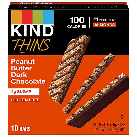 Kind Thins Peanut Butter Dark Chocolate - 10-.74 OZ