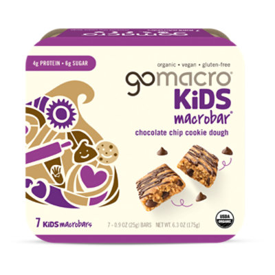 GoMacro Chocolate Chip Cookie Dough Kids Bar - 7-0.9 Oz - Image 1