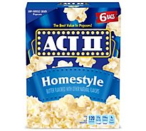 Act Ii Homestyle Microwave Popcorn 2.75 Oz. 6-count - 16.5 OZ