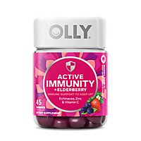 OLLY Active Immunity + Elderberry Gummies Berry Brave - 45 Count - Image 2