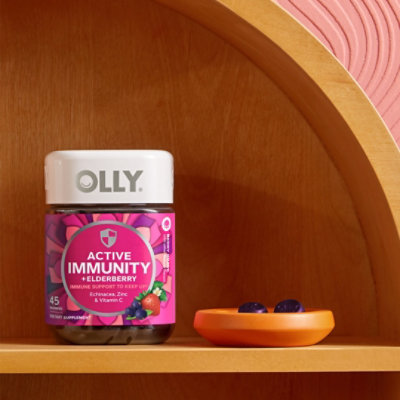 OLLY Active Immunity + Elderberry Gummies Berry Brave - 45 Count - Image 4