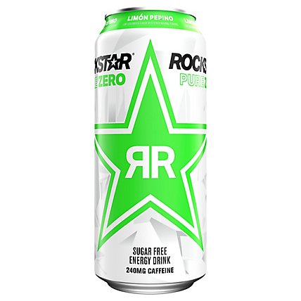 Rockstar Pure Zero Energy Drink Cucumber Lime - 16 FZ - Image 3