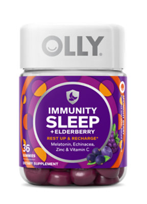OLLY Immunity Sleep + Elderberry Gummies Midnight Berry - 36 Count - Image 1