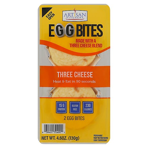Artisan Kitchens 3 Cheese Egg Bites 2 Count Frozen - 4.6 OZ
